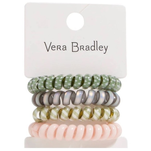 Vera Bradley Green, Gray, Pink Hair Ties - Picture 1 of 2